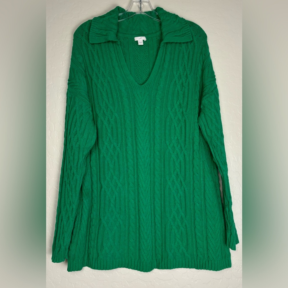 J. Jill Green V-Neck Sweater